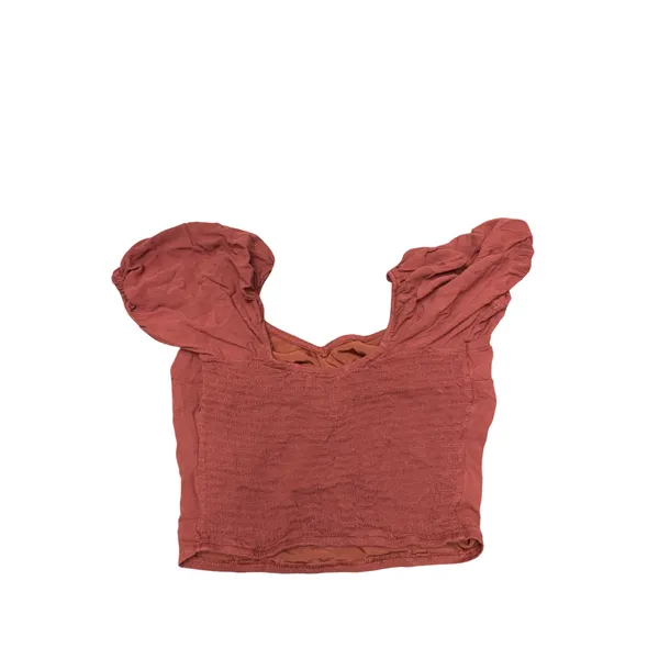 Abercrombie & Fitch Smocked Crop Top Puff Sleeve Blouse Womens Size M‎ - Image 2