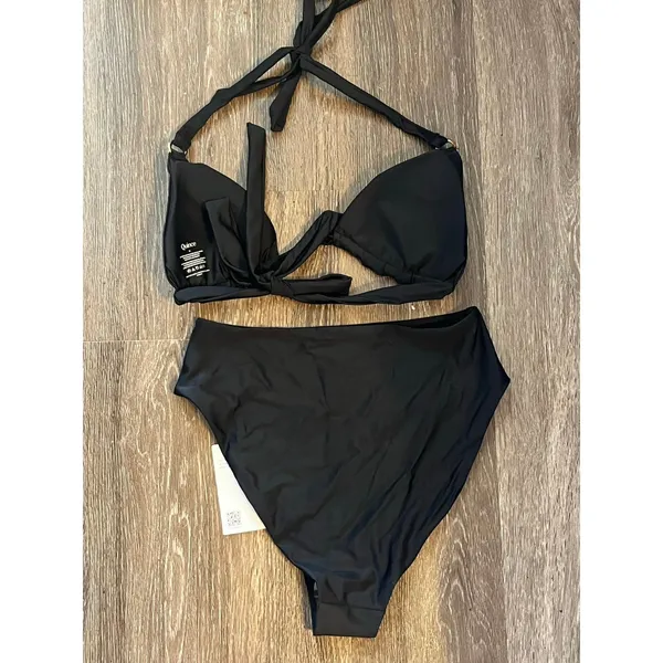 Quince Triangle Bikini Top and High Rise Bottom in Black Size M NWT! - Image 7