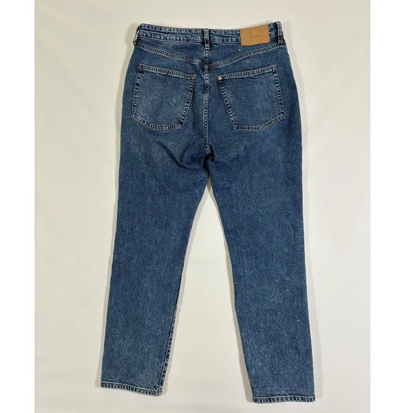 H&M Womens Ultra High Waist Mom Jeans Medium Wash Blue Button Fly Size 12 - Image 6
