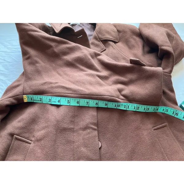 Vintage Italian Style Marzotto Wool Long Peacoat W8 Brown - Image 10