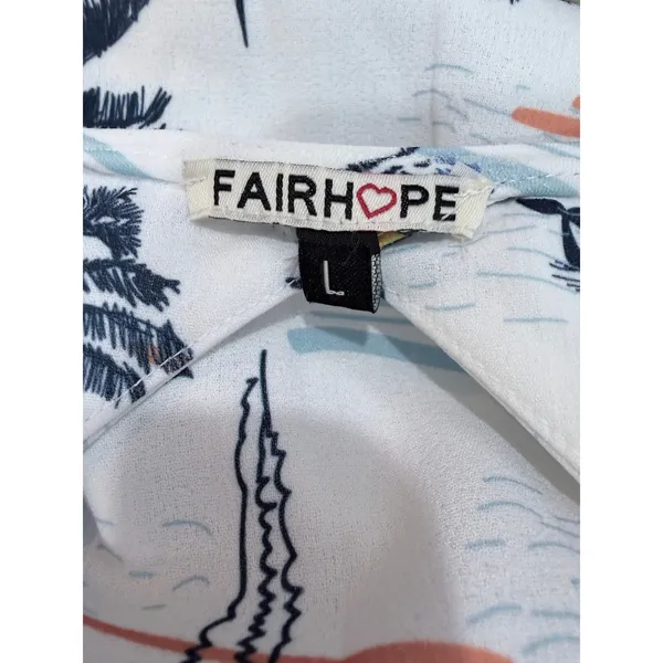 Fairhope Palm Tree‎ Sailboat Print Sleeveless Maxi Dress Pockets L Summer Resort - Image 3