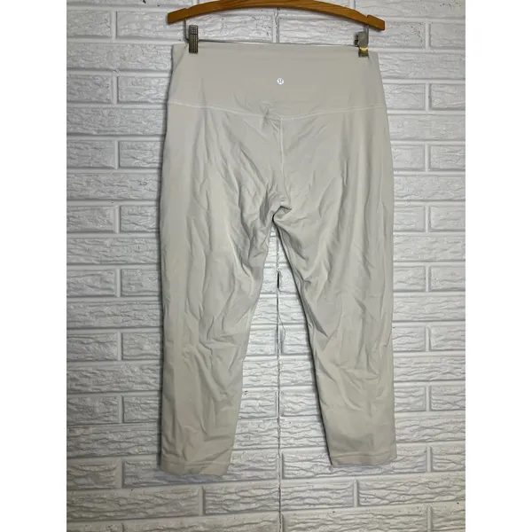 Lululemon Align high rise cropped leggings in bone women's size 14 trendy active - Image 5