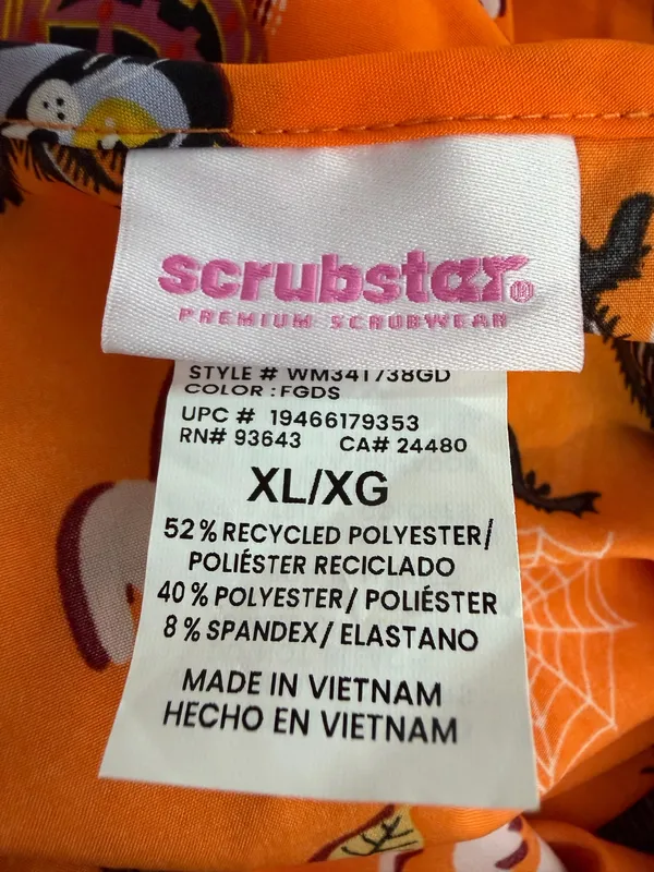 Scrubstar Halloween Print Scrub Top - Image 5