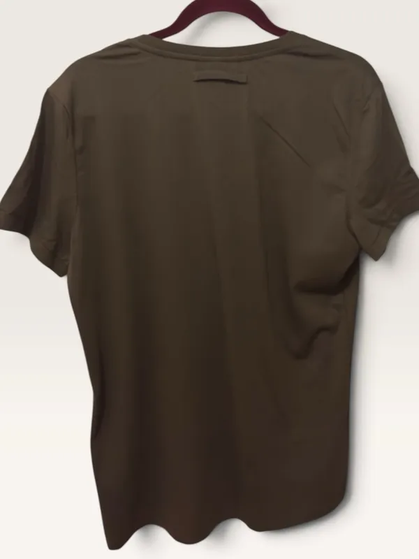 H&M | NWOT Turkey 100% Cotton Brown V-Neck Short Sleeve T-Shirt (Size L) - Image 4