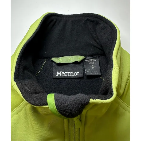 Marmot Womens Jacket Softshell M Green Fleece Lined Wind Resistant Hiking Coat - Image 9
