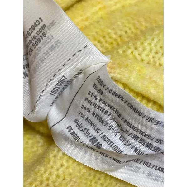 Abercrombie & Fitch Womens Yellow Long Sleeve Button Down Cardigan Sweater Top L - Image 6