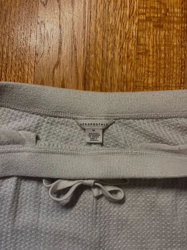 Aeropostale Cream Ribbed Flare Pants  - Image 3