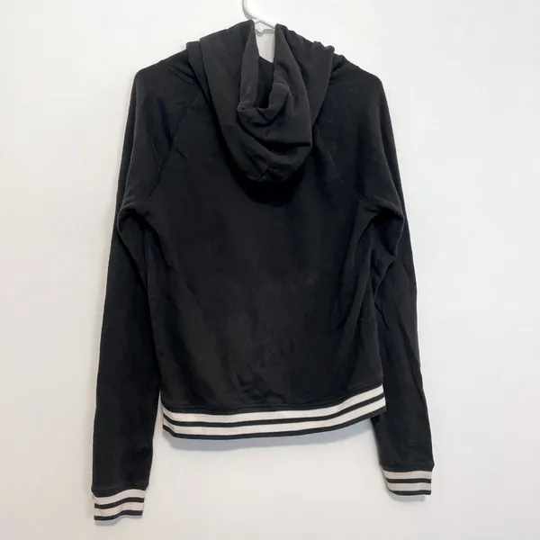 VS PINK VICTORIA'S SECRET Perfect Pullover Black White Logo Hoodie Sweatshirt M - Image 11