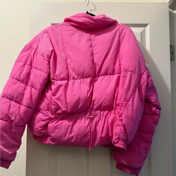 Free people Women's Pink Puffer Jacket - Image 4