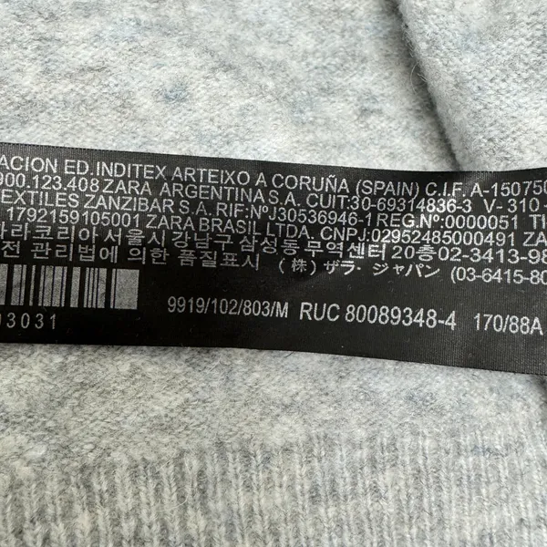 Zara The Maternity Mood Oversized Knit Chunky‎ V-neck Sweater 9919/102/803 Gray - Image 9