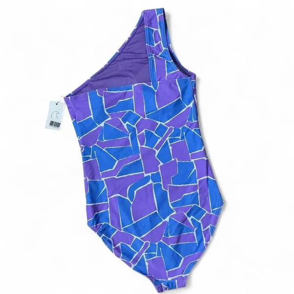 NEW Coral‎ Reef One Shoulder One Piece Swimsuit Abstract Geometric Print Sz XS - Image 2