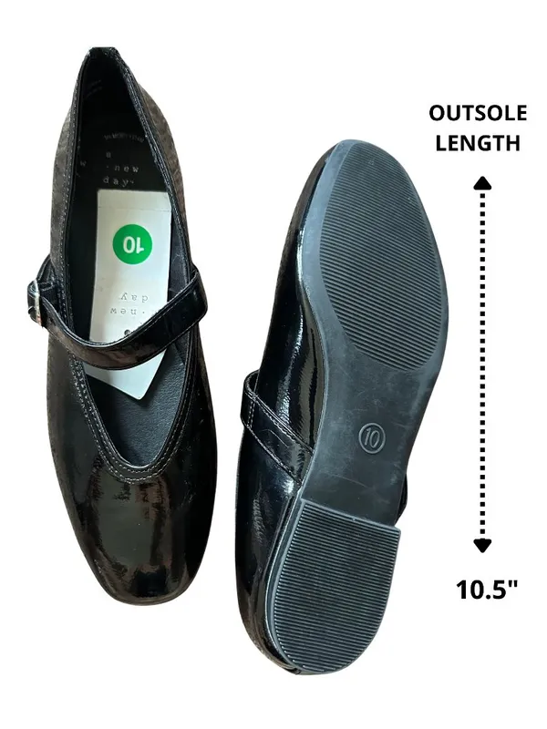 NWT A New Day Black Patent Mary Jane Flats Size 10 - Image 5