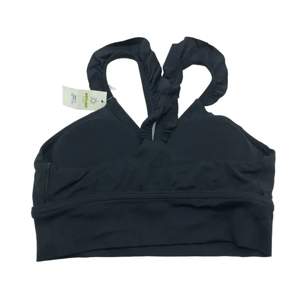 Aerie Offline Real Me Extra Stretch Black Sports Bra Medium Support Ruffle XS - Image 2