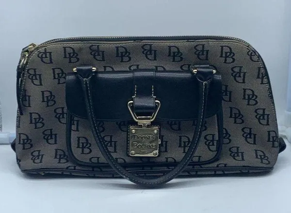 DOONEY & BOURKE black & gray signature D&B logo tote bag - Image 4