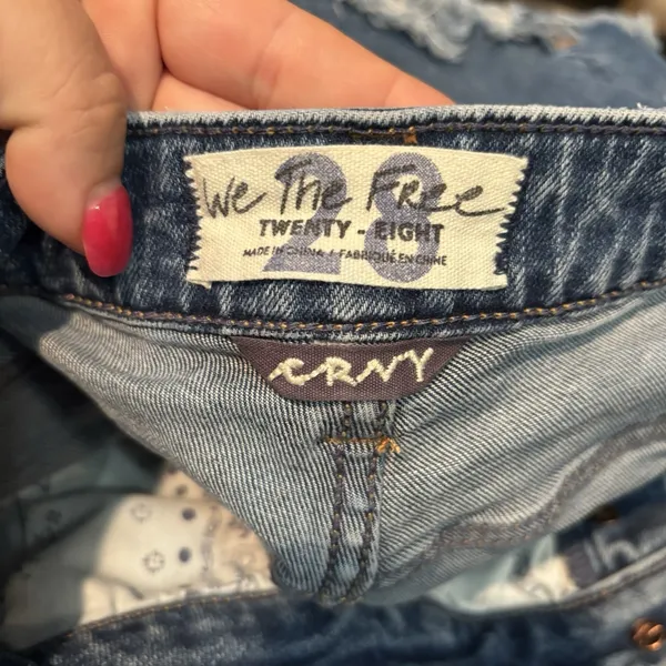 FREE PEOPLE We The Free Crvy Vintage High Rise Shorts‎ Size 28 Button Fly - Image 3