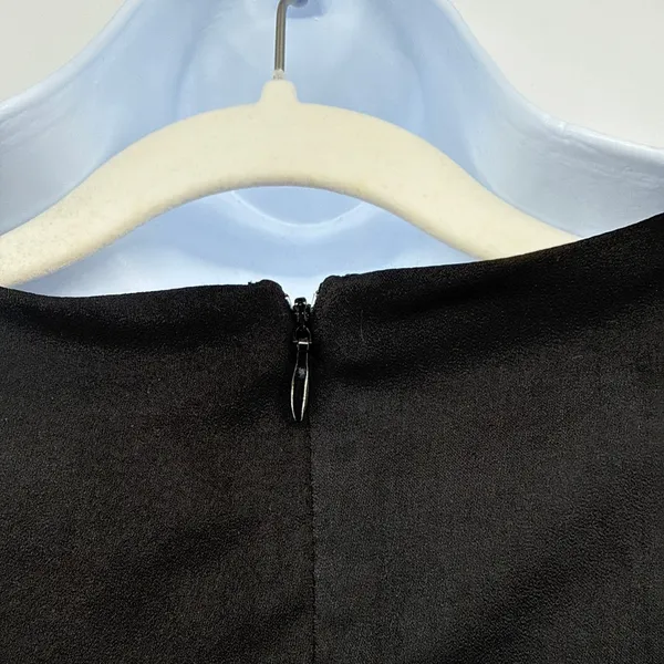 Showpo Billie Twist Front Mini Dress 8‎ Black Long Puff Sleeve Plunge Deep V NWT - Image 7