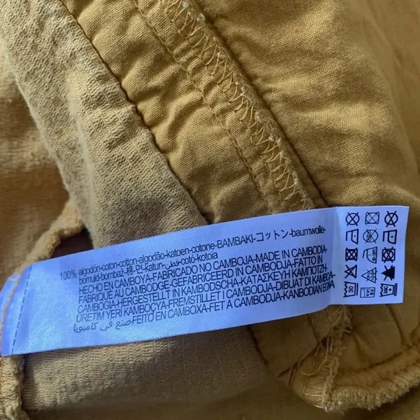 Zara Corduroy Shacket Women XS Mustard Yellow Frayed‎ Hem Boho Utility Core - Image 6