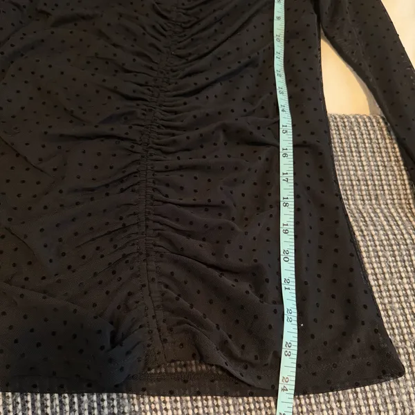 LAUNDRY by Shelli Segal Boatneck Long Sleeve Ruched Mesh Top - Image 10