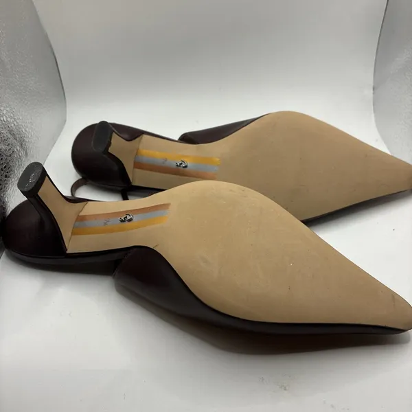 Sam Edelman Bianka Slingback Pumps Women’s 7.5 Brown Leather New - Image 4