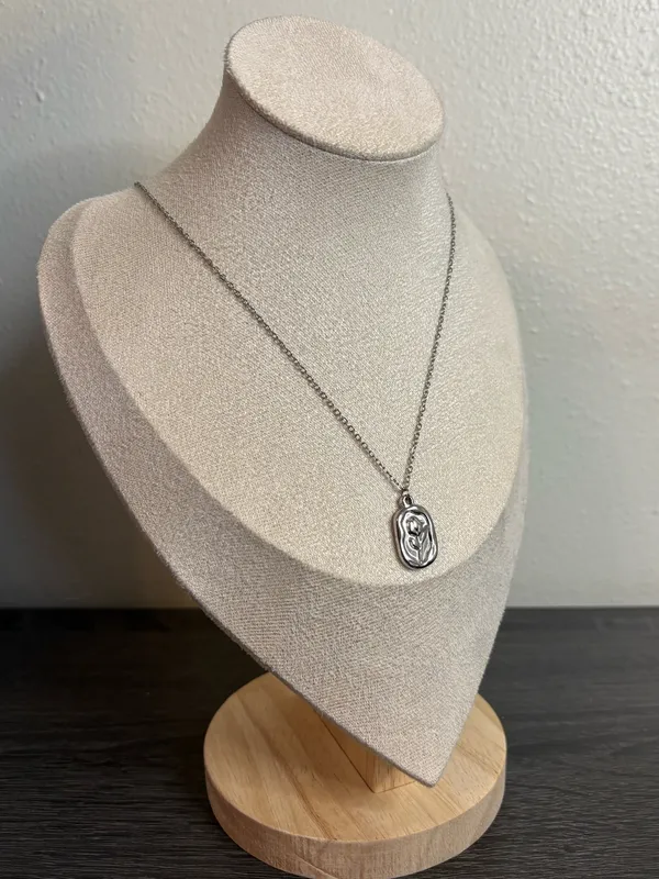 Handmade Silver Flower Necklace | Waterproof & Tarnish Resistant - Image 3