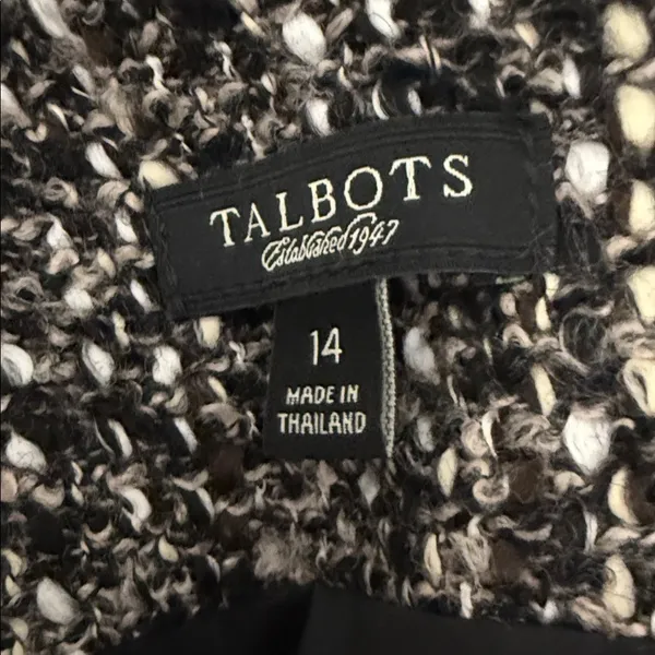 Talbots Tweed Sheath Dress Wool Blend 14‎ Knee Length Workwear Dark Academia - Image 10