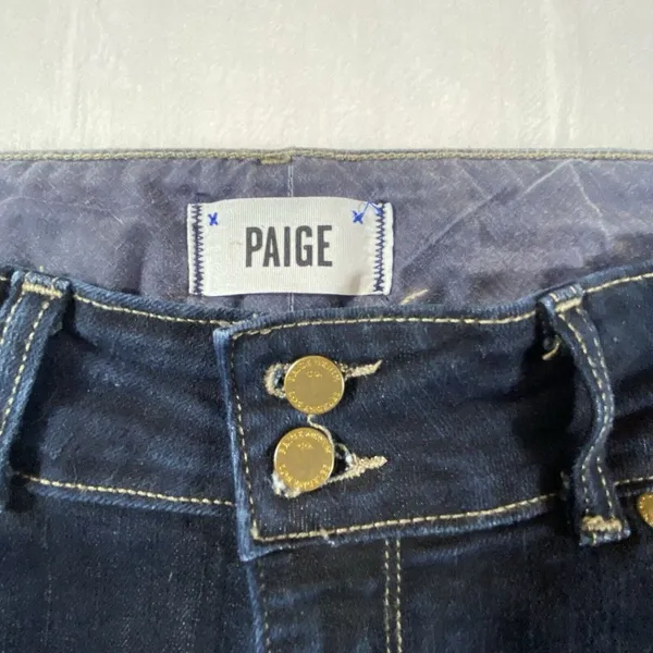 Paige Jeans Hidden Hills Women's‎ 30x29.5 Mid Rise Dark Wash Flared Slimming - Image 3