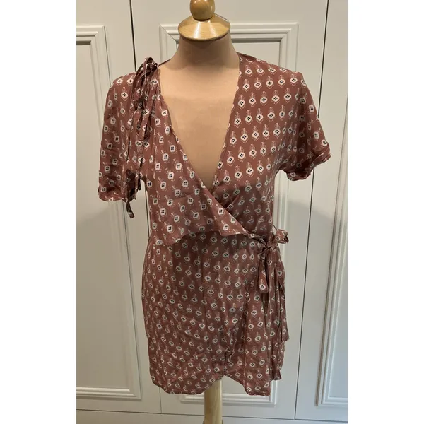 SIR the Label‎ Women's Florence 100% Silk Wrap Dress Size 0 US Size 2 Mini Boho - Image 2
