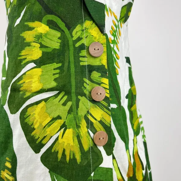 NWOT Farm Rio Linen Tropical Forest Off-White Mini Dress Size XS - Image 7