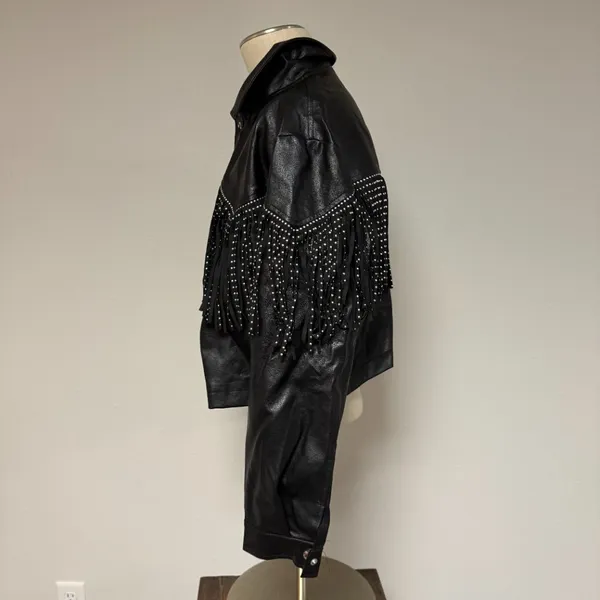 Beavely Fringe Jacket Black Size L - Image 4