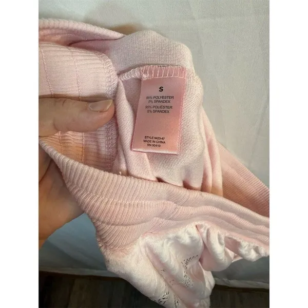 Juicy Couture Pajama Pants Womens S Pink Velour Rhinestone Logo Y2K - Image 9