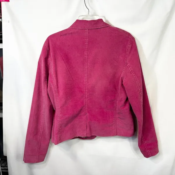 GAP Sz 16 Corduroy Blazer Jacket VTG Y2K Pink Lined Career‎ Office Corpcore 1439 - Image 3