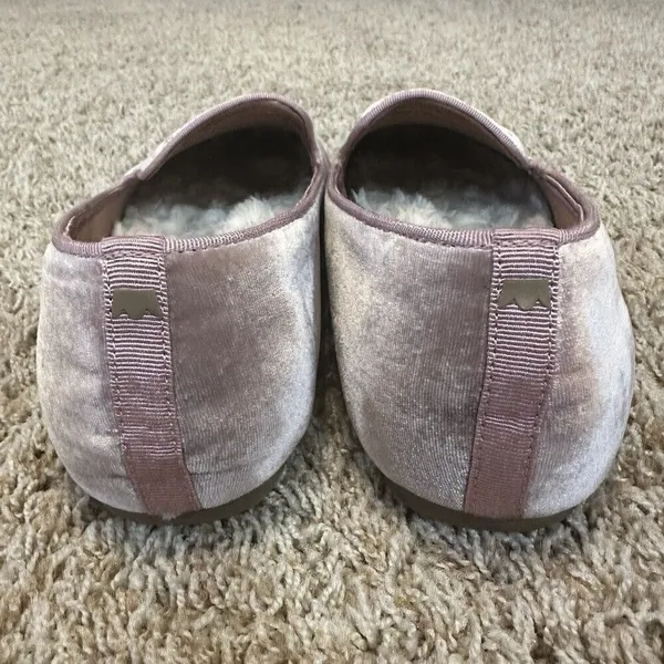 Birdies Starling Women's Size 8 Loafers Dusty Rose Pink Velvet Faux Fur‎ Lining - Image 5