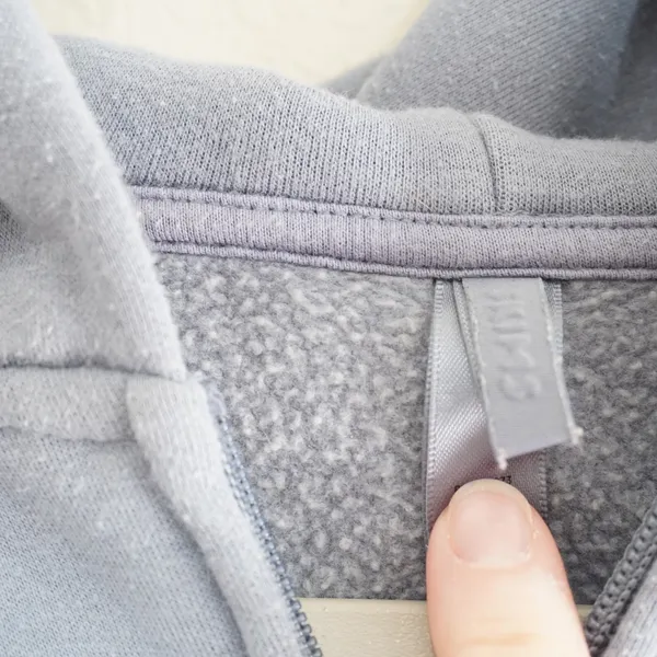 SKIMS Small Cotton Fleece Classic Zip Up Hoodie Blue Gray Relaxed Sweatshirt - Image 4