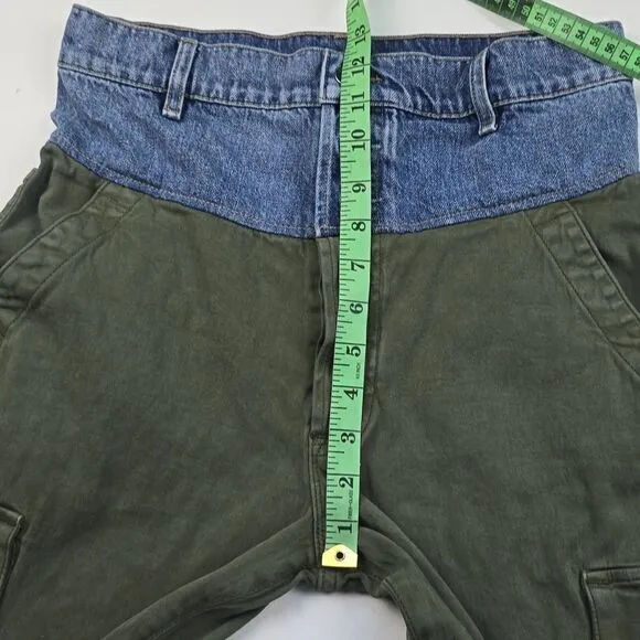 Hudson -1169 Women's Green‎ Cargo High Rise Denim Waist Trousers Pants Size 25 - Image 9