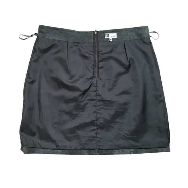 Kut From The Kloth Suede Leather Mini Skirt Womens 10 Gray Lined Pockets - Image 6