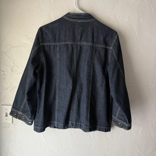 New‎ Direction Jacket Y2k Large Blue Denim Lace Up Grommet Moto Western Boho - Image 8