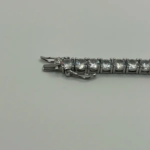 Jewelry by Lyra Moissanite Iced Out Tennis Bracelet Silver 5mm 7” Brand New VVS1 Fast Shipping - Image 4