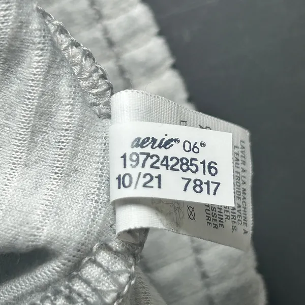 Aerie Groove‎ On Gray Ribbed High Waisted Velour Flare Pant Small Loungewear - Image 5
