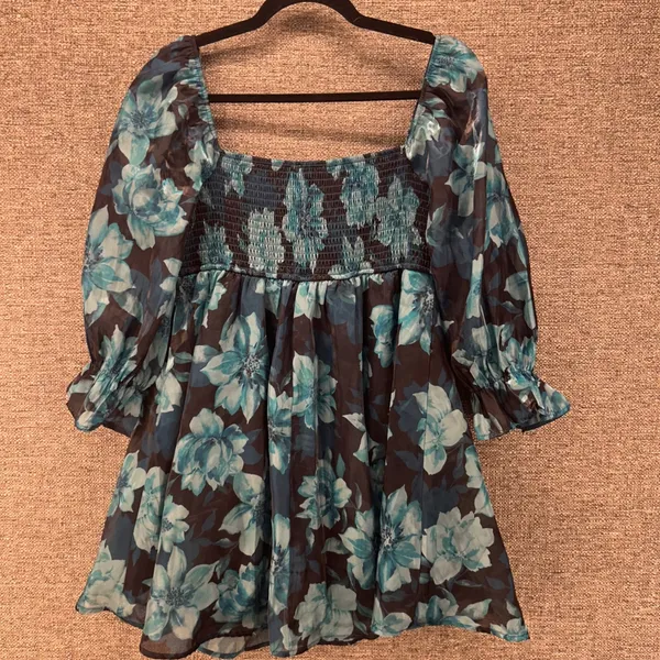 Milkmaid‎ Mini Dress Blue Brown Large - Image 12
