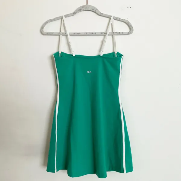 Alo Yoga Airbrush Streamlined Dress Spruce Green/White M - Image 10