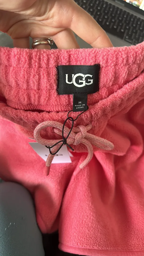 Ugg Nwt Petria Sherpa Shorts Womens Pink Cozy Fuzzy Pockets Side Slit / M - Image 5