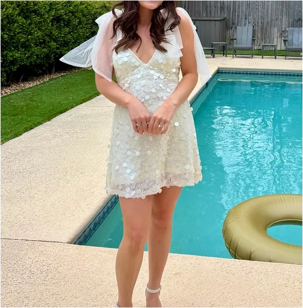 Selfie Leslie White Sequin Dress - Image 2