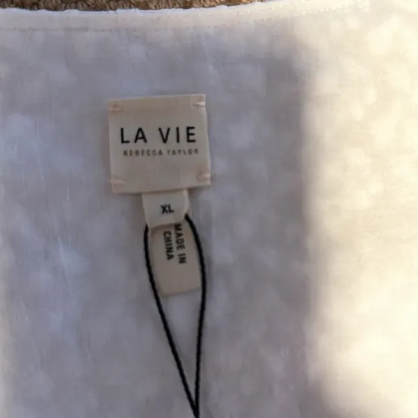Rebecca Taylor La Vie Leaf Embroidered Cotton Top nwt $195 extra large XL corset - Image 13