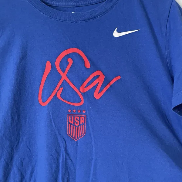 The Nike Tee USA Patriotic Blue Red T-Shirt Short Sleeve Women's Size XL - Image 5