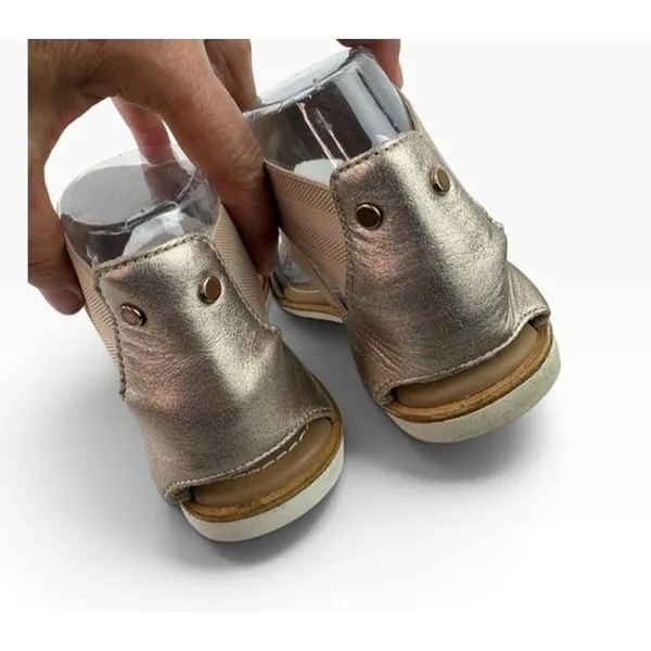 *SOREL Shoes Woman’s Size 6 Gold Tan Metallic Ella II Leather Strappy Sandals - Image 6