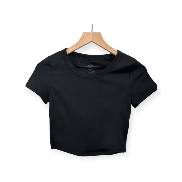 Nike One Fitted Women's Dri-FIT Short-Sleeve Cropped Top BLACK Small NWT - Image 5