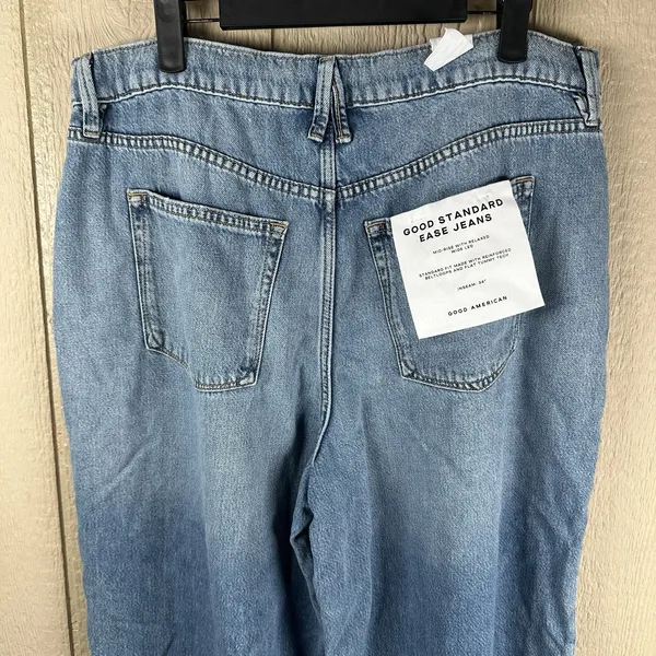 NEW Good American Standard Ease Jeans Mid Rise Relaxed Wide Leg 8/29 34" Inseam - Image 4
