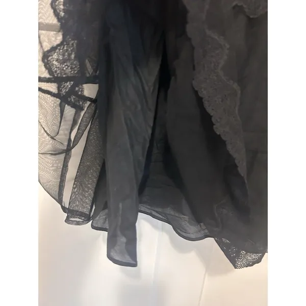 Victoria’s Secret Black Strappy Tulle Lace Nightie Lined Size Medium Babydoll - Image 4