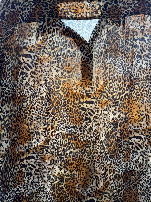The Avenue 100% Silk Leopard Print Blouse Women’s 22/24 Plus Size - Image 2