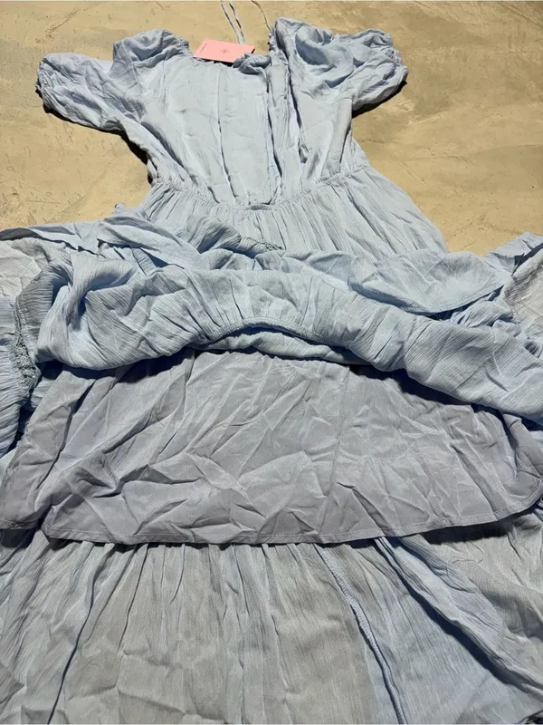 Hello Molly Light Blue Maxi Sun boho Dress medium/6 - Image 14